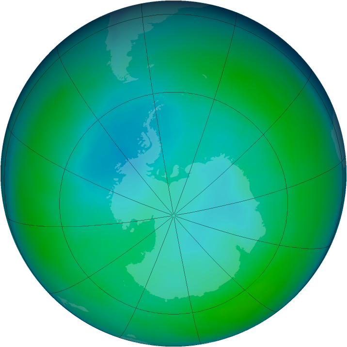 Antarctic ozone map for May 1998